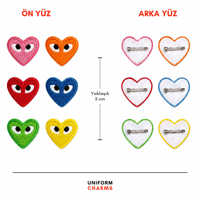 Uniform Charms™ Kalp Göz Turuncu Broş Charm