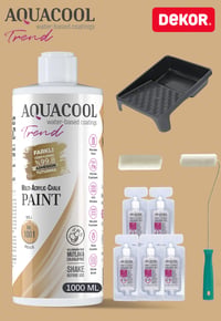 Aquacool Trend Akrilik Hobi Boya K7 Ral Serisi Dönüşüm Boyası 1000 ml Rulo 10 Cm 5 Adet Katalizör Boyacı Tavası Hobi Boyama Seti 