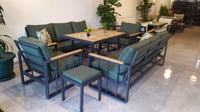 Best Garden Lina Model Alüminyum Paslanmaz Bahçe Koltuk Takım Beyaz 3+1+1+ Masa+2 Adet Puf