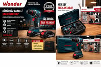 Wonder WAM27S 20V 2.0Ah Li-ion Çift Akülü Kömürsüz Darbeli Matkap 40Nm