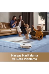  Aksesuarlar Dreame Dreame D20 Ultra Distribütör  Dreame D20 Ultra 13.000Pa Emiş DuoScrub Çöp İstasyon Paspas Robot Süpürge Beyaz