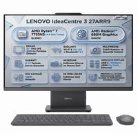  All-in-One Bilgisayar LENOVO F0HQ00ACTR 006 Distribütör  Lenovo IdeaCentre 3 27ARR9 Amd Ryzen 7 7735HS 16GB 512GB SSD 27