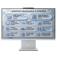  All-in-One Bilgisayar LENOVO F0HQ00ADTR 001 Distribütör  Lenovo IdeaCentre 3 27ARR9 Amd Ryzen 7 7735HS 8GB 512GB SSD 27