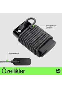  Çevirici ve Adaptörler HP 671R2AA0 Distribütör  HP 65W Type-C Dizüstü Bilgisayar Şarj Adaptörü 671R2AA