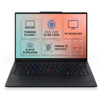  Dizüstü Bilgisayar LENOVO 21SX008XTX 011 Distribütör  Lenovo ThinkPad E14 Gen 7 Intel Core Ultra 7 255H 32GB 1TB SSD 14