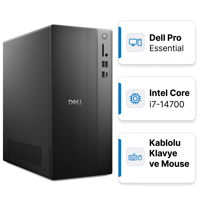  Masaüstü Bilgisayar DELL BTO014_QVT1260_U 009 Distribütör  Dell Pro Essential QVT1260 Intel Core i7-14700 16GB 1TB SSD Windows 11 Pro Masaüstü Bilgisayar BTO014_QVT1260_U 009