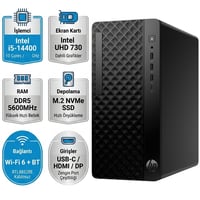  Masaüstü Bilgisayar HP B70VQAT 008 Distribütör  HP ProDesk 2 G1i Intel Core i5-14400 16GB 1TB SSD Windows 11 Pro Masaüstü Bilgisayar B70VQAT 008