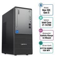  Masaüstü Bilgisayar LENOVO 12UAS0MNTX 024 Distribütör  Lenovo ThinkCentre Neo 50t Gen 5 Intel Core i7-14700 16GB 512GB SSD 4 GB GT730 Windows 11 Pro Masaüstü Pc 12UAS0MNTX 024