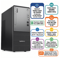  Masaüstü Bilgisayar LENOVO 12UB000ETR 054 Distribütör  LENOVO ThinkCentre Neo 50T G5 Intel Core i5-13400 8GB 512GB SSD 2 GB R5 230 Windows 11 Pro Masaüstü PC 12UB000ETR 054