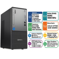 Masaüstü Bilgisayar LENOVO 12UD002CTR 020 Distribütör  Lenovo ThinkCentre Neo 50T Gen 5 i5-14400 16GB 512GB SSD 4 GB GT730 Windows 11 Pro Masaüstü Bilgisayar 12UD002CTR 020