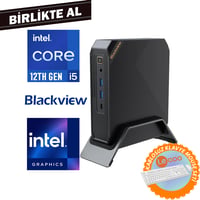  Mini Masaüstü Bilgisayar Blackview MP20016512I5 014 Distribütör  Blackview MP200 i5-12450H 16GB 512GB SSD W11P Mini PC + Kablosuz Klavye Mouse MP20016512I5 014