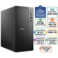 Dell Tower Intel Core i7-14700 32GB 1TB SSD Freedos Masaüstü Bilgisayar ECT1250_RPLSR007_U 004 Masaüstü Bilgisayar DELL ECT1250_RPLSR007_U 004 Distribütör  Dell Tower Intel Core i7-14700 32GB 1TB SSD Freedos Masaüstü Bilgisayar ECT1250_RPLSR007_U 004