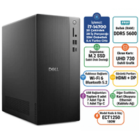 Dell Tower Intel Core i7-14700 64GB 4TB SSD Windows 11 Pro Masaüstü Bilgisayar ECT1250_RPLSR007_U 021 Masaüstü Bilgisayar DELL ECT1250_RPLSR007_U 021 Distribütör  Dell Tower Intel Core i7-14700 64GB 4TB SSD Windows 11 Pro Masaüstü Bilgisayar ECT1250_RPLSR007_U 021