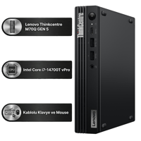 Lenovo ThinkCentre M70q Gen 5 Intel Core i7-14700T 64GB 1TB SSD Windows 11 Pro Mini Masaüstü Bilgisayar 12TESH46TX 012 Mini Masaüstü Bilgisayar LENOVO 12TESH46TX 012 Distribütör  Lenovo ThinkCentre M70q Gen 5 Intel Core i7-14700T 64GB 1TB SSD Windows 11 Pro Mini Masaüstü Bilgisayar 12TESH46TX 012