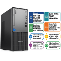 Lenovo ThinkCentre Neo 50T Gen 5 i5-14400 16GB 512GB SSD Freedos Masaüstü Bilgisayar 12UD002CTR Masaüstü Bilgisayar LENOVO 12UD002CTR Distribütör  Lenovo ThinkCentre Neo 50T Gen 5 i5-14400 16GB 512GB SSD Freedos Masaüstü Bilgisayar 12UD002CTR