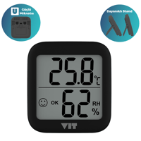 VIT 2'li İç Mekan Dijital Isı ve Nem Ölçer Siyah Termometre BVT17-01  THERMOMETER Termometre VIT BVT17-01 Distribütör  VIT 2'li İç Mekan Dijital Isı ve Nem Ölçer Siyah Termometre BVT17-01  THERMOMETER