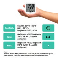 VIT 2'li İç Mekan Dijital Isı ve Nem Ölçer Beyaz Termometre WVT17-01 THERMOMETER Termometre VIT WVT17-01 Distribütör  VIT 2'li İç Mekan Dijital Isı ve Nem Ölçer Beyaz Termometre WVT17-01 THERMOMETER