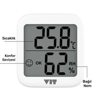 VIT 3'lü İç Mekan Dijital Isı ve Nem Ölçer Beyaz Termometre WVT17-02 THERMOMETER WVT17-02 - Victory Bilgisayar Termometre VIT WVT17-02 Distribütör  VIT 3'lü İç Mekan Dijital Isı ve Nem Ölçer Beyaz Termometre WVT17-02 THERMOMETER