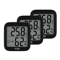 VIT 3'lü İç Mekan Dijital Isı ve Nem Ölçer Siyah Termometre BVT17-02 THERMOMETER Termometre VIT BVT17-02 Distribütör  VIT 3'lü İç Mekan Dijital Isı ve Nem Ölçer Siyah Termometre BVT17-02 THERMOMETER