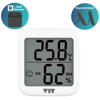 VIT 4'lü İç Mekan Dijital Isı ve Nem Ölçer Beyaz Termometre WVT17-03 THERMOMETER Termometre VIT WVT17-03 Distribütör  VIT 4'lü İç Mekan Dijital Isı ve Nem Ölçer Beyaz Termometre WVT17-03 THERMOMETER