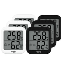 VIT 6'lı İç Mekan Dijital Isı ve Nem Ölçer Siyah-Beyaz Termometre KVT17-02 THERMOMETER Termometre VIT KVT17-02 Distribütör  VIT 6'lı İç Mekan Dijital Isı ve Nem Ölçer Siyah-Beyaz Termometre KVT17-02 THERMOMETER