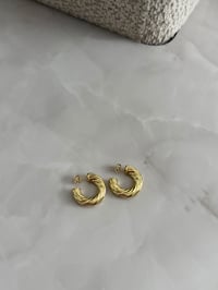 Gold Burgu Model Kalın Halka Küpe