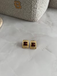 Marka Model Gold Kahverengi Detay Küpe