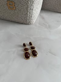 Marka Model Kahverengi Üç Sıra Sallantılı Küpe