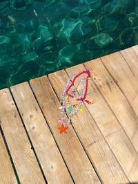 Marka Model Pembe Mor Boncuklu Charmlı Kolye