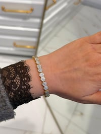 Özel Seri 14k Gold Altıgen Model Taşlı Sıralı Bileklik