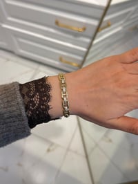 Özel Seri 14k Gold CD Model İç İçe Geçen Taş Detay Bileklik 