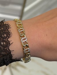 Özel Seri 14k Gold Eğik Taş Model Zincir Bileklik