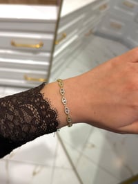 Özel Seri 14k Gold Göz Model Sıralı Taşlı Bileklik