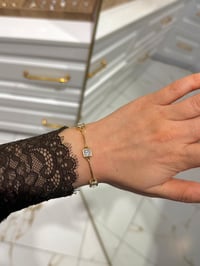Özel Seri 14k Gold Kare Taşlı Bileklik
