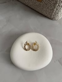 Özel Seri 14k Gold Oval Model Taşlı Küpe