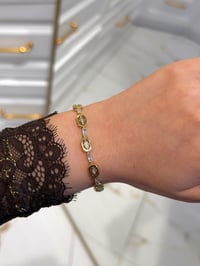 Özel Seri 14k Gold Plaka Model Su Yolu Bileklik 