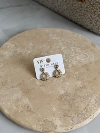 Özel Seri 14k Gold Taşlı Sallantılı Oval Küpe