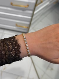 Özel Seri 14k Gold Yıldız Model Sıralı Taşlı Bileklik