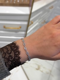 Özel Seri Silver Göz Model Sıralı Taşlı Bileklik