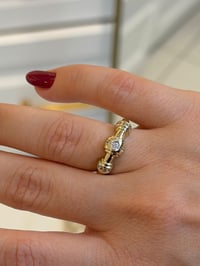 Özel Seri Yüzük 07 Charm Görünümlü Taşlı Model 