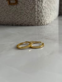 Tırtıklı Model Gold Halka Küpe