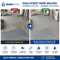 SUGA 2K MORTAR ÇİFT KOMPONENTLİ TAMİR MACUNU İNCE 13+6-SUGA BOYA | Suga Boya Market