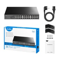 CUDY GS1024 24 PORT 10/100/1000 YONETILEMEZ RACK MOUNT SWITCH METAL KASA