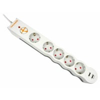 TUNÇMATİK POWERSURGE TSK5015 1050 JOULES 5'Lİ BEYAZ /1.,5M /USB'Lİ AKIM KORUMALI PRİZ