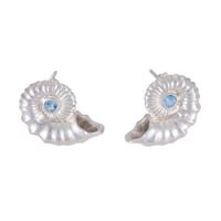 Salyangoz Blue Topaz Küpe