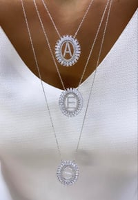 60 Cm Taşlı Harf Kolye