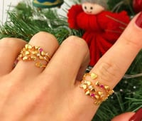 Bijoux Çoklu Minik Kalpli Gold Yüzük