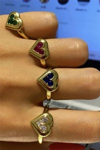 Goldie Plaka Green Heart Yüzük