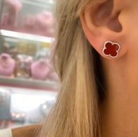 İthal Akik Clover Küpe