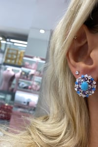 İthal Baby Blue Ovy Küpe